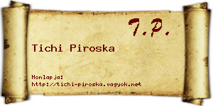 Tichi Piroska névjegykártya